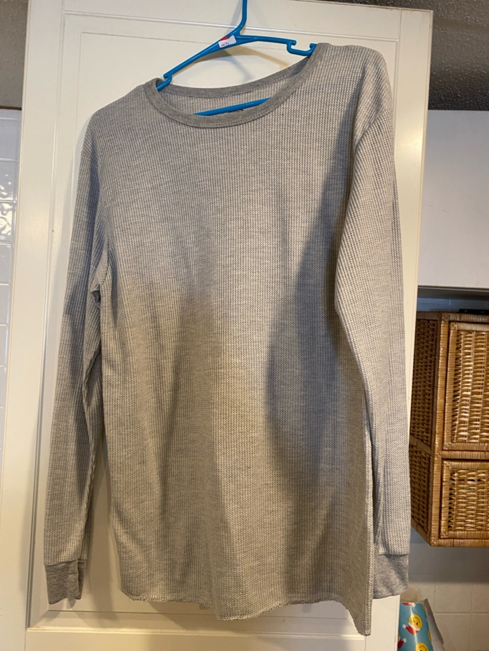 Mission ridge Light Gray Waffle Knit Long Sleeve Top size XL 3:30